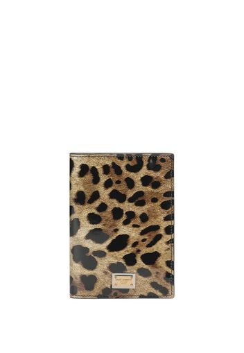 Dolce & Gabbana Kartenetui mit Leoparden-Print - Braun