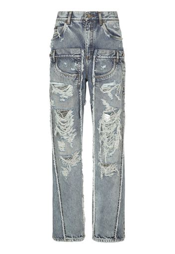 Dolce & Gabbana Weite Distressed-Jeans - Blau