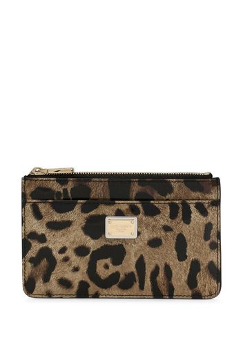 Dolce & Gabbana Portemonnaie mit Leoparden-Print - Braun