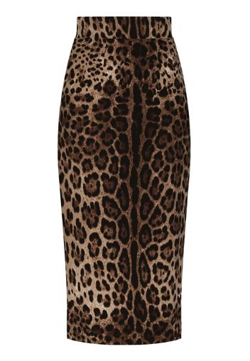 Dolce & Gabbana leopard-print midi skirt - Braun