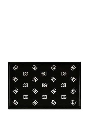 Dolce & Gabbana DG logo-print wood tray - Schwarz