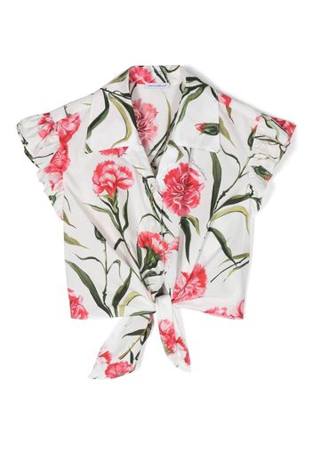 Dolce & Gabbana Kids floral-print shirt - Weiß