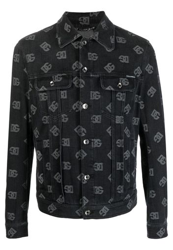 Dolce & Gabbana jacquard-logo denim jacket - Schwarz