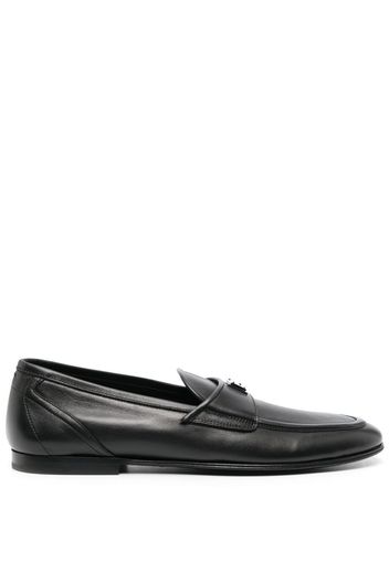 Dolce & Gabbana logo-plaque leather loafers - Schwarz