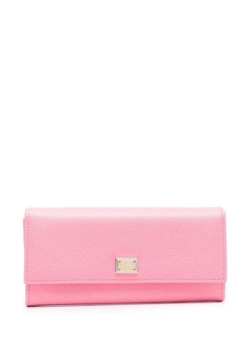 Dolce & Gabbana logo-plaque leather wallet - Rosa