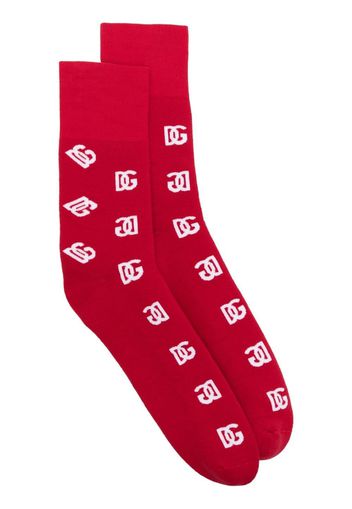 Dolce & Gabbana intarsia-logo socks - Rot