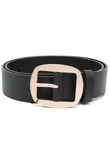 Dolce & Gabbana logo-engraved-buckle leather belt - Schwarz