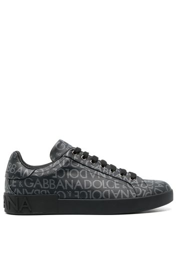 Dolce & Gabbana Portofino logo-jacquard sneakers - Schwarz