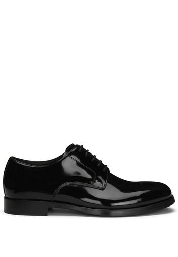 Dolce & Gabbana lace-up patent-finish derby shoes - Schwarz