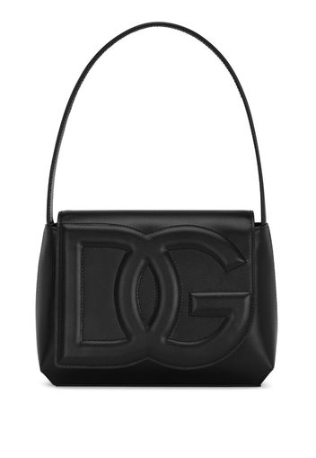 Dolce & Gabbana logo-embossed leather shoulder bag - Schwarz