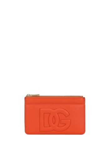 Dolce & Gabbana DG-logo zipped leather wallet - Orange