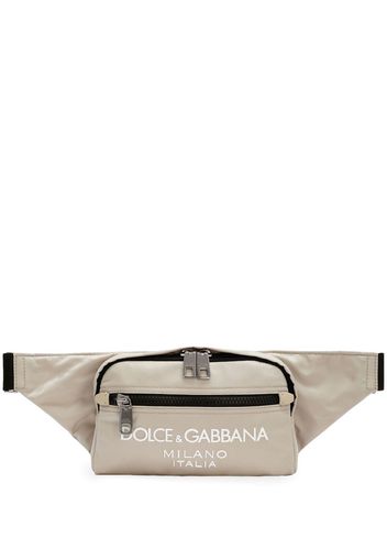 Dolce & Gabbana logo-print zipped belt bag - Nude