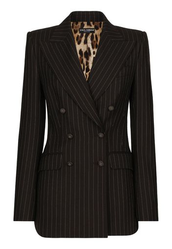 Dolce & Gabbana Doppelreihiger Blazer mit Streifen - Schwarz