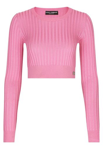 Dolce & Gabbana Gestricktes Cropped-Top - Rosa