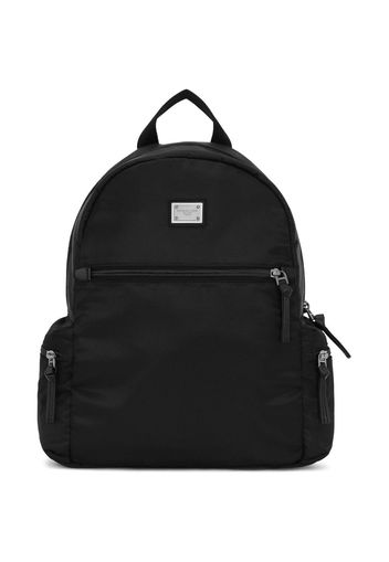 Dolce & Gabbana Kids Rucksack mit Logo-Schild - Schwarz