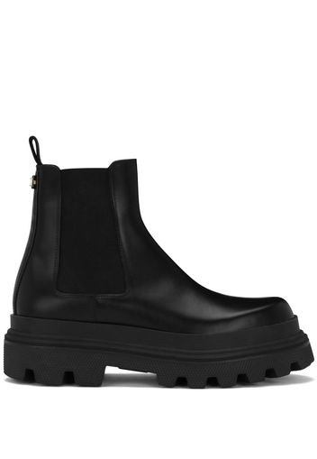 Dolce & Gabbana Chelsea-Boots aus gebürstetem Leder - 80999 - NERO