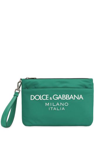 Dolce & Gabbana Clutch mit Logo-Print - Grün