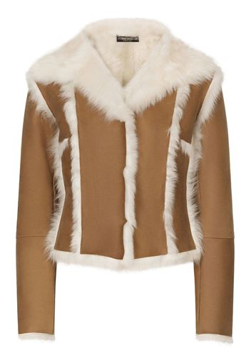 Dolce & Gabbana Lederjacke mit Ziernaht - Nude