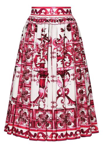 Dolce & Gabbana High-Waist-Rock mit Print - Rot