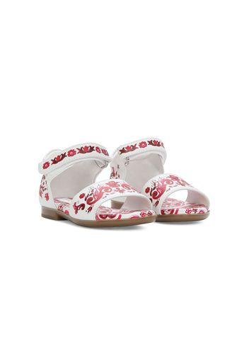 Dolce & Gabbana Kids Majolica-print open toe sandals - Weiß