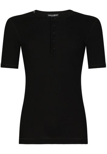 Dolce & Gabbana button placket T-shirt - Schwarz