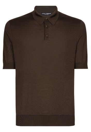 Dolce & Gabbana Poloshirt aus Seide - Braun