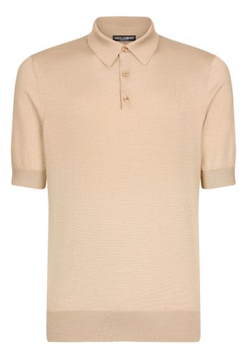 Dolce & Gabbana Poloshirt aus Seide - Nude