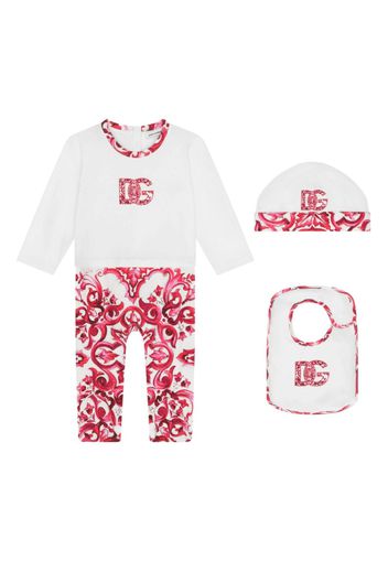 Dolce & Gabbana Kids Strampler-Set mit Logo-Print - Weiß