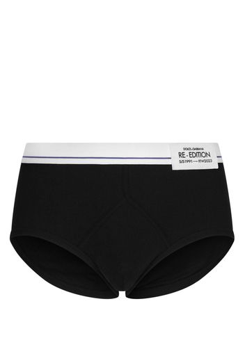 Dolce & Gabbana Gerippter Brando Slip - Schwarz