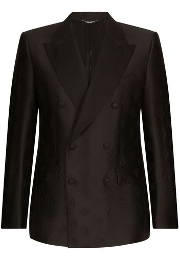 Dolce & Gabbana Doppelreihiger Anzug mit Monogramm - Schwarz