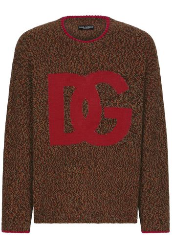 Dolce & Gabbana Pullover mit Intarsien-Logo - Rot