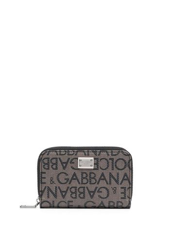 Dolce & Gabbana jacquard-logo cotton-blend wallet - Braun