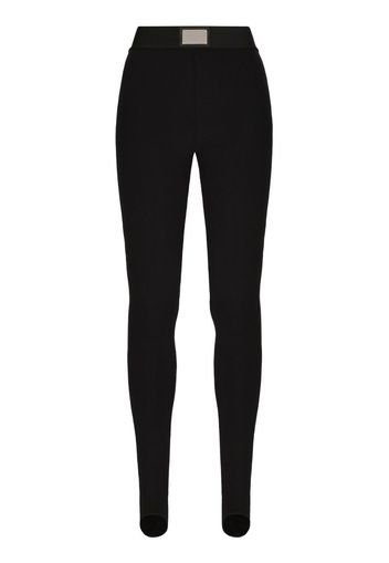 Dolce & Gabbana Leggings mit Logo-Schild - Schwarz