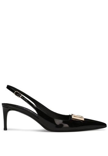 Dolce & Gabbana 60mm logo-plaque slingback pumps - Schwarz