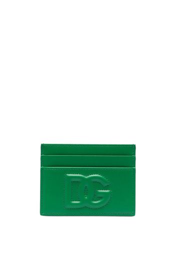 Dolce & Gabbana logo-embossed leather cardholder - Grün