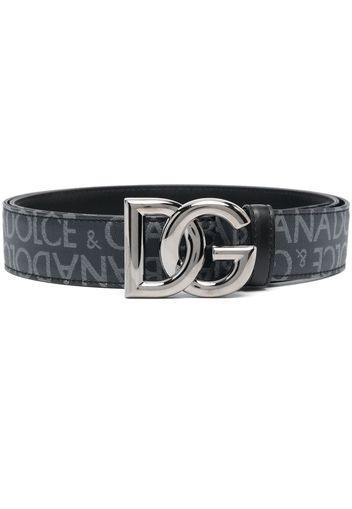 Dolce & Gabbana logo-buckle leather belt - Schwarz