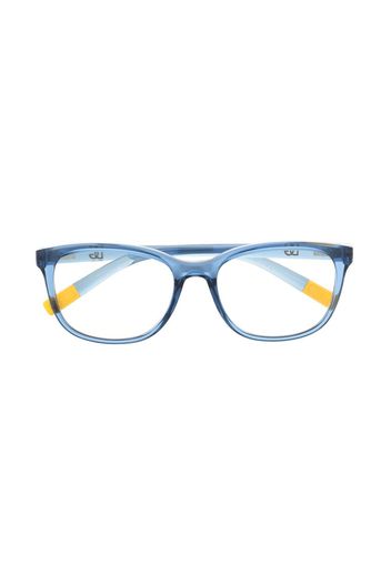 Dolce & Gabbana Kids Runde Brille mit Logo-Print - Blau