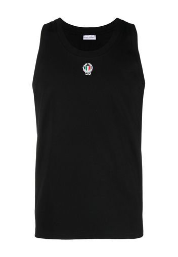 Dolce & Gabbana logo-embroidered tank top - Schwarz