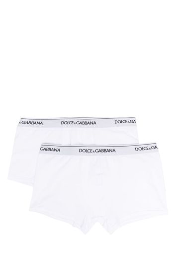 Dolce & Gabbana logo-waist cotton boxer briefs (set of two) - Weiß