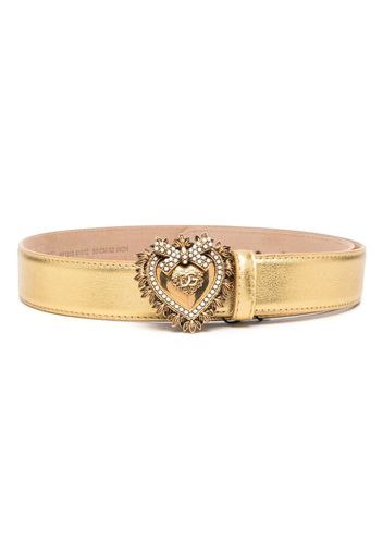 Dolce & Gabbana heart-buckle leather belt - Gold