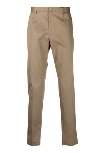 Dolce & Gabbana straight-leg cotton chino trousers - Grün