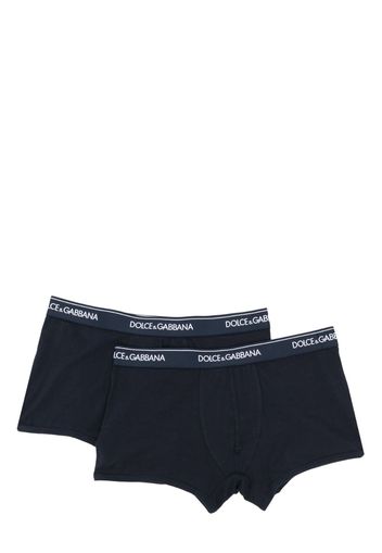 Dolce & Gabbana Set aus zwei Shorts mit Logo-Bund - Blau