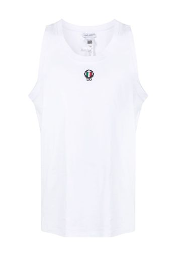 Dolce & Gabbana logo-embroidery tank top - Weiß