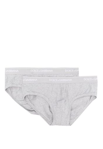 Dolce & Gabbana logo-waistband cotton briefs (pack of two) - Grau