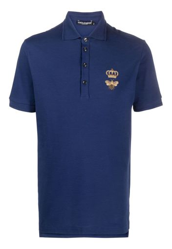 Dolce & Gabbana embroidered emblem polo shirt - Blau