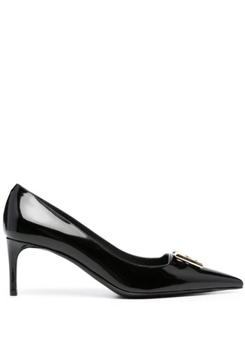 Dolce & Gabbana logo-plaque 75mm leather pumps - Schwarz