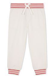 Dolce & Gabbana Kids Jogginghose mit gestreiften Bündchen - Weiß