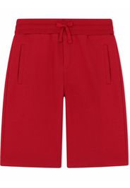 Dolce & Gabbana Kids Shorts mit Logo-Schild - Rot