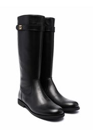 Dolce & Gabbana Kids TEEN Stiefel mit Logo-Schild - Schwarz