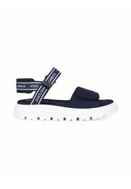 Dolce & Gabbana Kids logo-strap flatform sandals - Blau